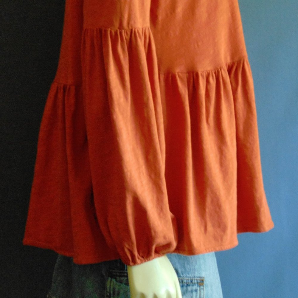 Peruvian Connection Cotton Peplum Top M - Picture 4 of 6